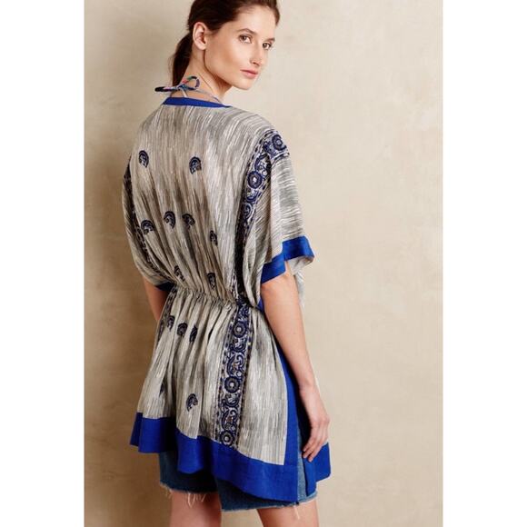 Anthropologie Floreat Lona Embroidered Tunic Top Large Bohemian Hippie - Picture 2 of 10